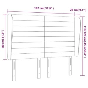 Κεφαλάρι με Πτερύγια Taupe 147x23x118/128 εκ. Υφασμάτινο