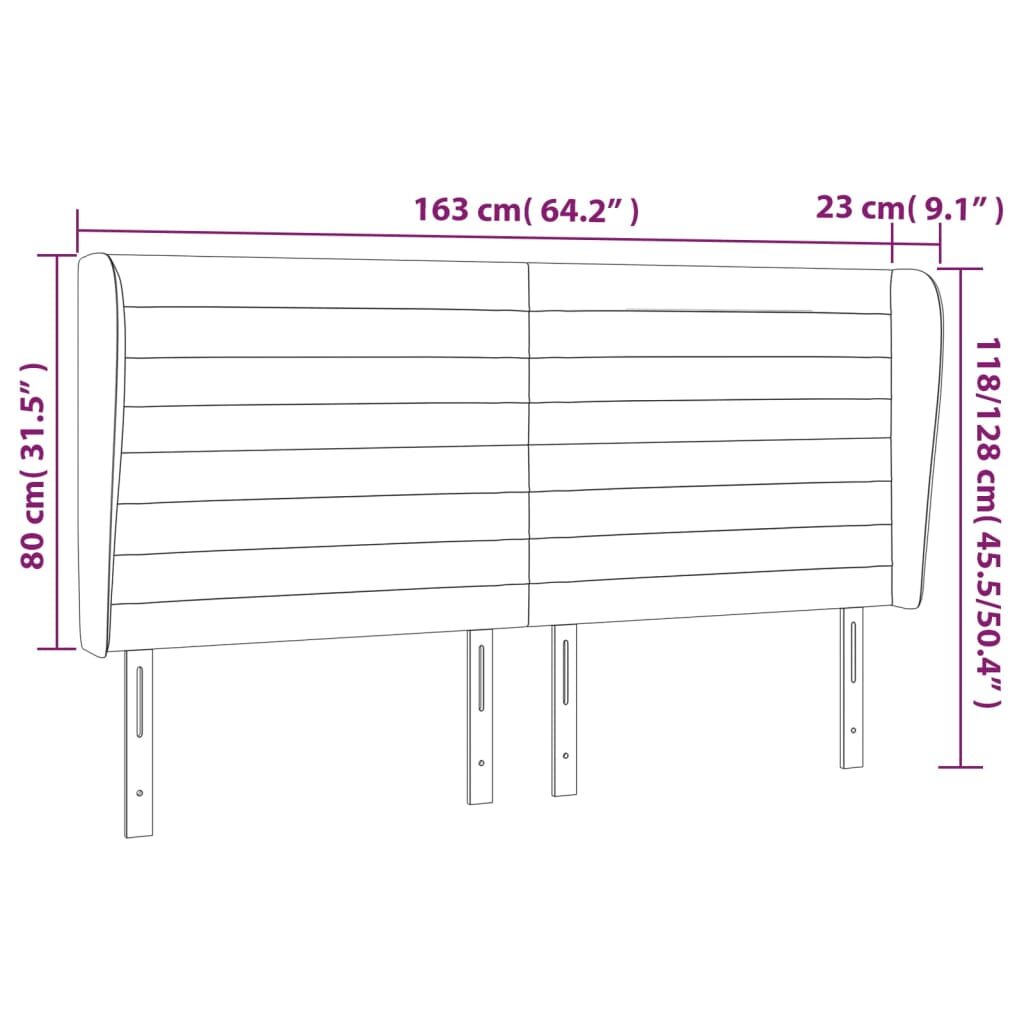 Κεφαλάρι με Πτερύγια Πράσινο 163x23x118/128 εκ. Υφασμάτινο