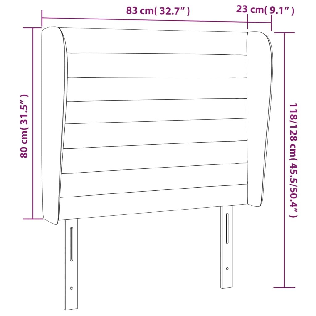 Κεφαλάρι με Πτερύγια Πράσινο 83x23x118/128 εκ. Βελούδινο