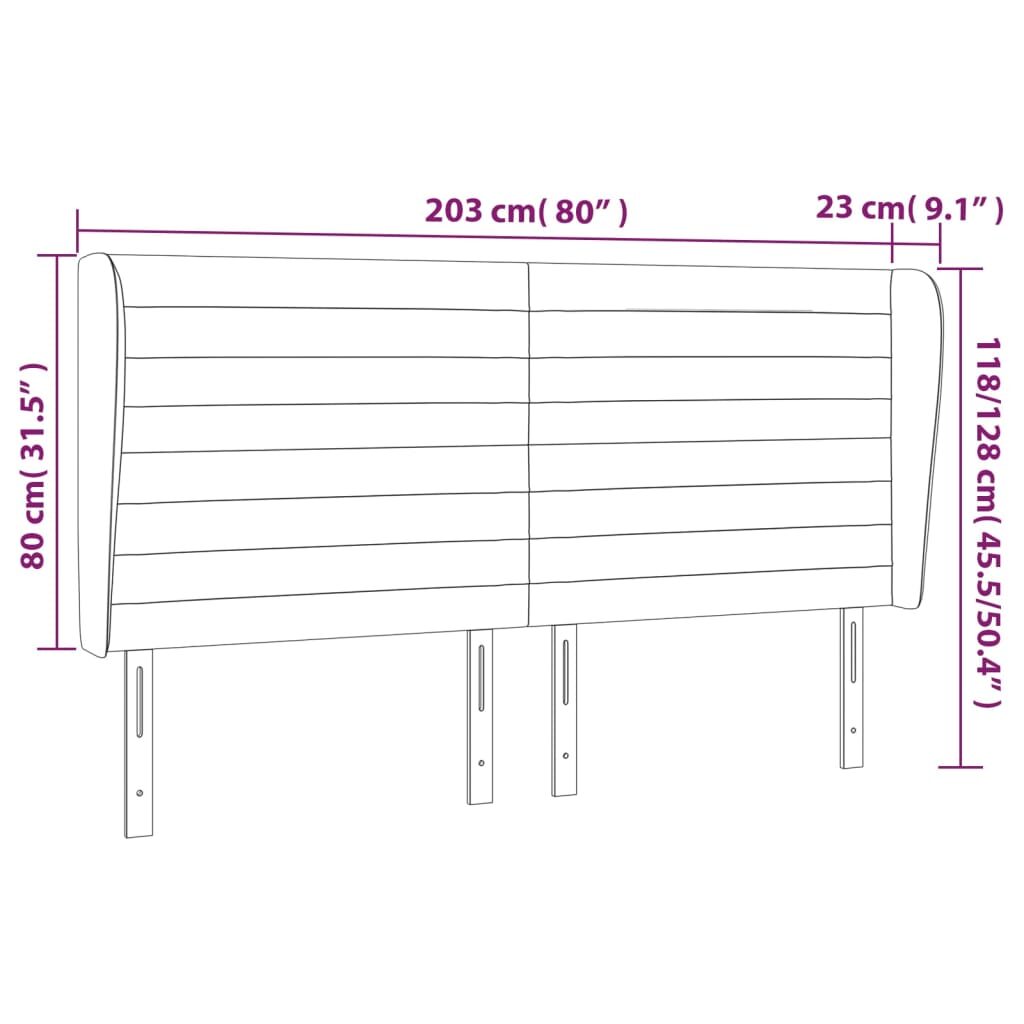 Κεφαλάρι με ΠτερύγιαΣκούρο Μπλε 203x23x118/128 εκ. Βελούδινο