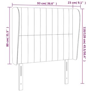 Κεφαλάρι με Πτερύγια Σκούρο Καφέ 93 x 23 x 118/128εκ.Υφασμάτινο