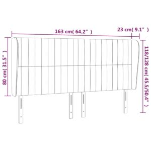 Κεφαλάρι με Πτερύγια Σκούρο Καφέ 163x23x118/128 εκ. Υφασμάτινο