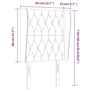 Κεφαλάρι με Πτερύγια Κρεμ 83x23x118/128 εκ. Υφασμάτινο