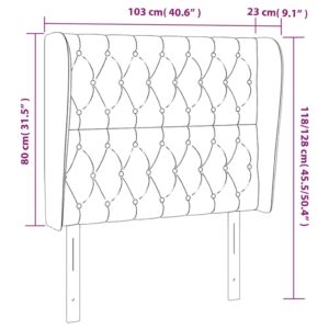 Κεφαλάρι με Πτερύγια Σκούρο Καφέ 103x23x118/128 εκ. Υφασμάτινο