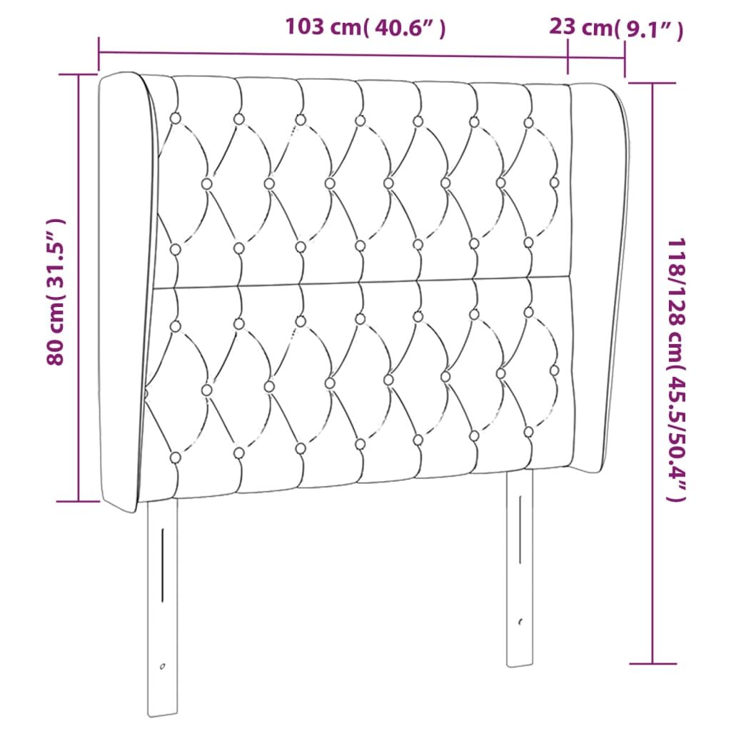 Κεφαλάρι με Πτερύγια Πράσινο 103x23x118/128 εκ. Υφασμάτινο