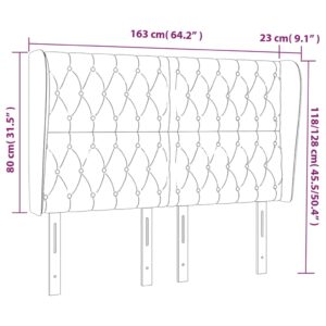 Κεφαλάρι με Πτερύγια Taupe 163x23x118/128 εκ. Υφασμάτινο