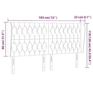 Κεφαλάρι με Πτερύγια Σκούρο Μπλε 183x23x118/128 εκ. Βελούδινο