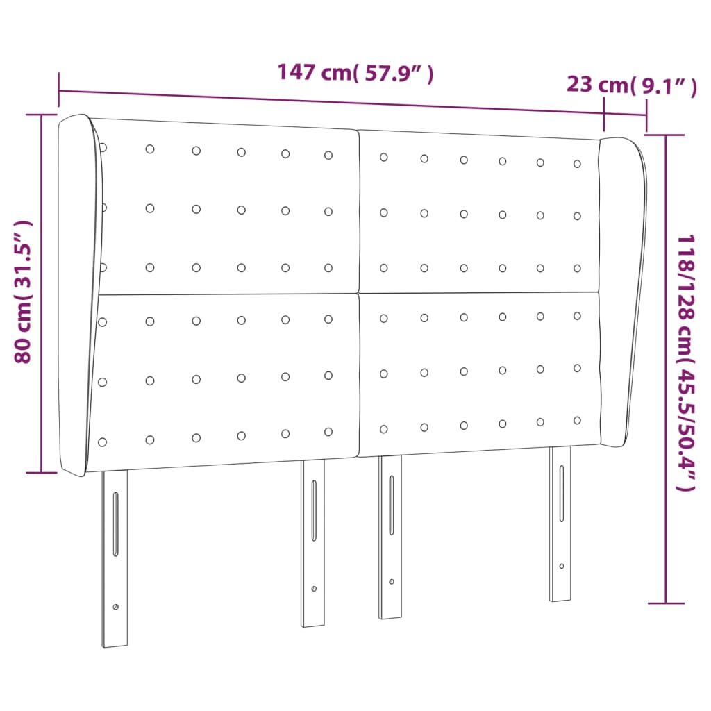 Κεφαλάρι με Πτερύγια Σκούρο Πράσινο 147x23x118/128εκ. Βελούδινο