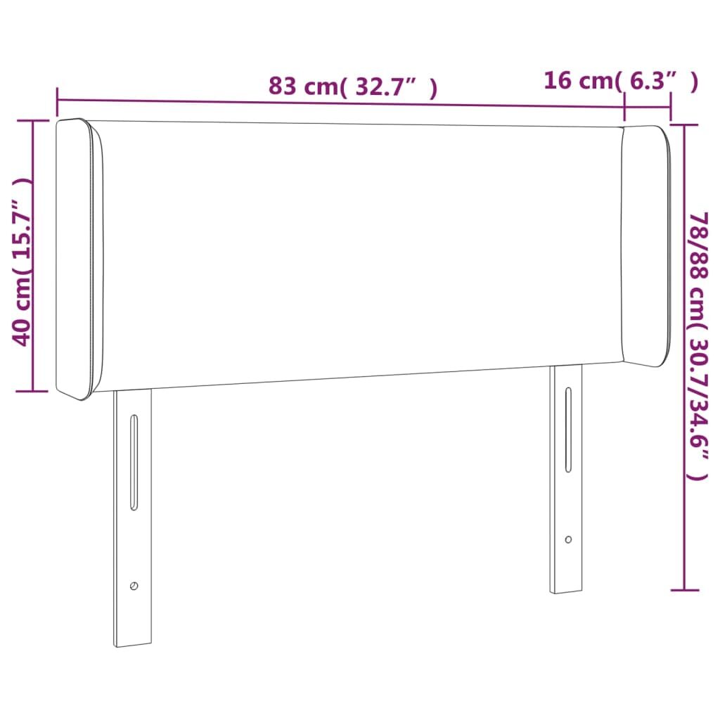 Κεφαλάρι με Πτερύγια Μαύρο 83x16x78/88 εκ. Υφασμάτινο