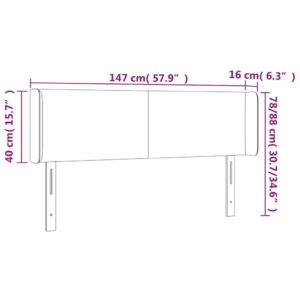 Κεφαλάρι με Πτερύγια Σκούρο Καφέ 147x16x78/88 εκ. Υφασμάτινο