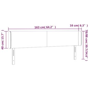 Κεφαλάρι με Πτερύγια Σκούρο Καφέ 163x16x78/88 εκ. Υφασμάτινο