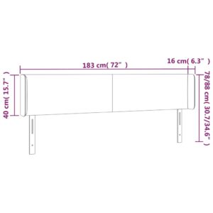 Κεφαλάρι με Πτερύγια Μαύρο 183x16x78/88 εκ. Υφασμάτινο