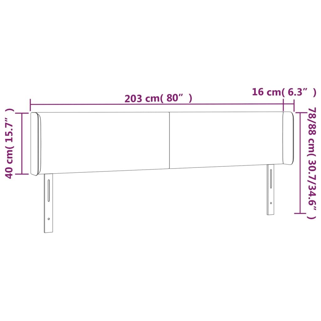 Κεφαλάρι με Πτερύγια Κρεμ 203x16x78/88 εκ. Υφασμάτινο