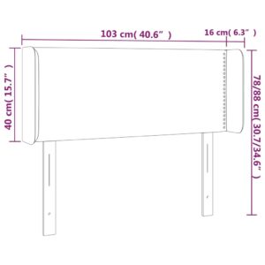 Κεφαλάρι με Πτερύγια Μαύρο 103x16x78/88 εκ. Υφασμάτινο