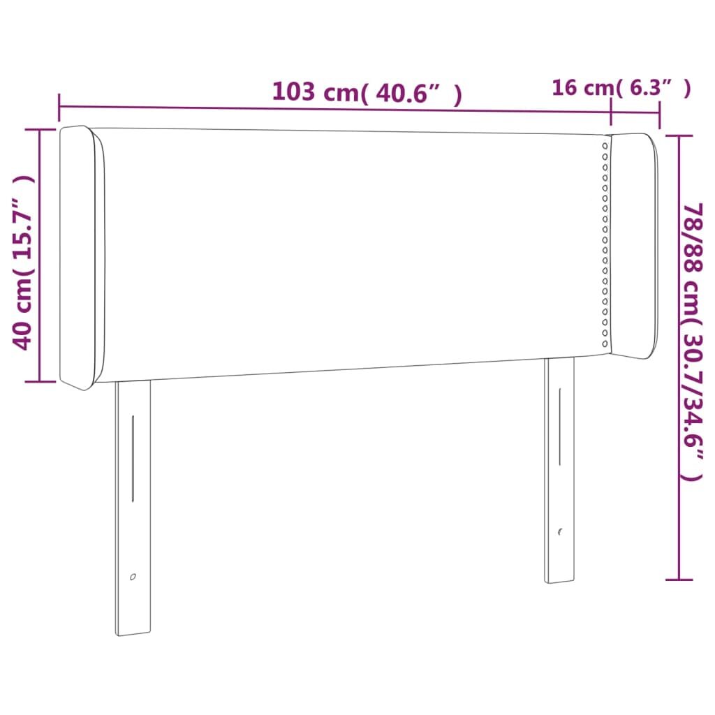 Κεφαλάρι με Πτερύγια Σκούρο Καφέ 103x16x78/88 εκ. Υφασμάτινο