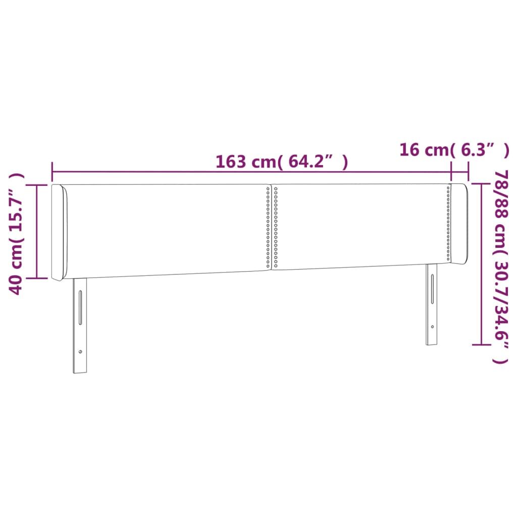 Κεφαλάρι με Πτερύγια Μαύρο 163x16x78/88 εκ. Υφασμάτινο