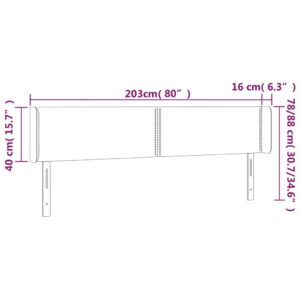 Κεφαλάρι με Πτερύγια Σκούρο Γκρι 203x16x78/88 εκ. Υφασμάτινο