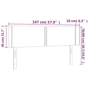 Κεφαλάρι με Πτερύγια Μαύρο 147x16x78/88 εκ. Βελούδινο