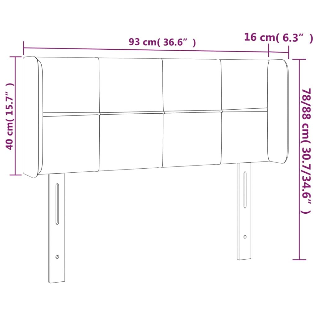 Κεφαλάρι με Πτερύγια Taupe 93x16x78/88 εκ. Υφασμάτινο