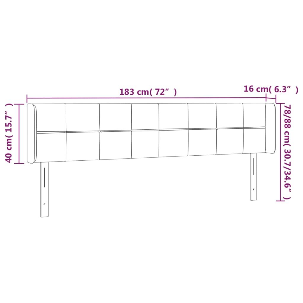 Κεφαλάρι με Πτερύγια Taupe 183x16x78/88 εκ. Υφασμάτινο