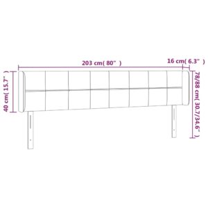 Κεφαλάρι με Πτερύγια Σκούρο Καφέ 203x16x78/88 εκ. Υφασμάτινο