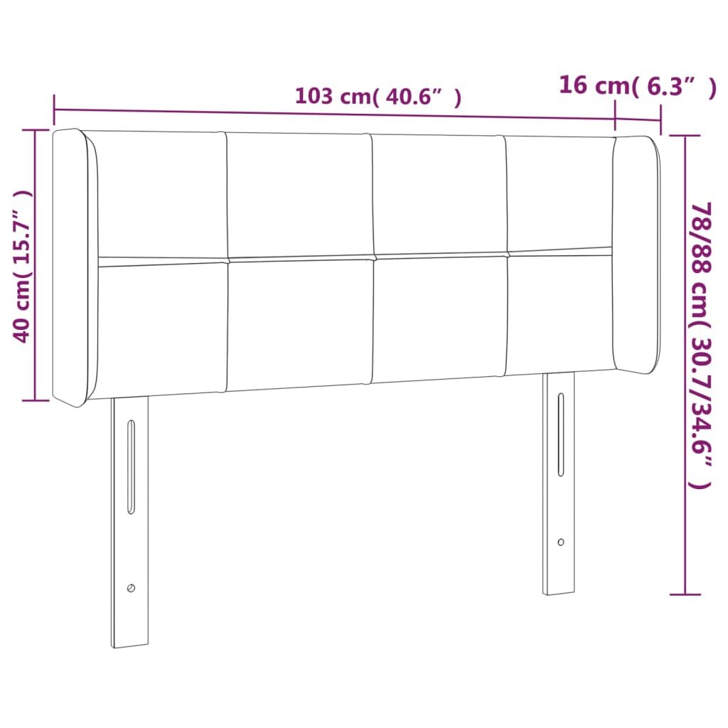 Κεφαλάρι με Πτερύγια Ροζ 103x16x78/88 εκ. Βελούδινο