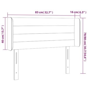 Κεφαλάρι με Πτερύγια Μαύρο 83x16x78/88 εκ. Υφασμάτινο