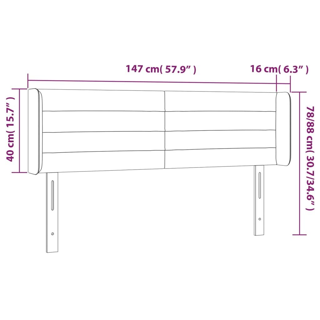 Κεφαλάρι με Πτερύγια Taupe 147x16x78/88 εκ. Υφασμάτινο