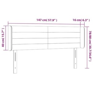 Κεφαλάρι με Πτερύγια Taupe 147x16x78/88 εκ. Υφασμάτινο