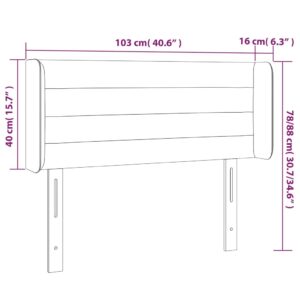 Κεφαλάρι με Πτερύγια Μαύρο 103x16x78/88 εκ. Βελούδινο