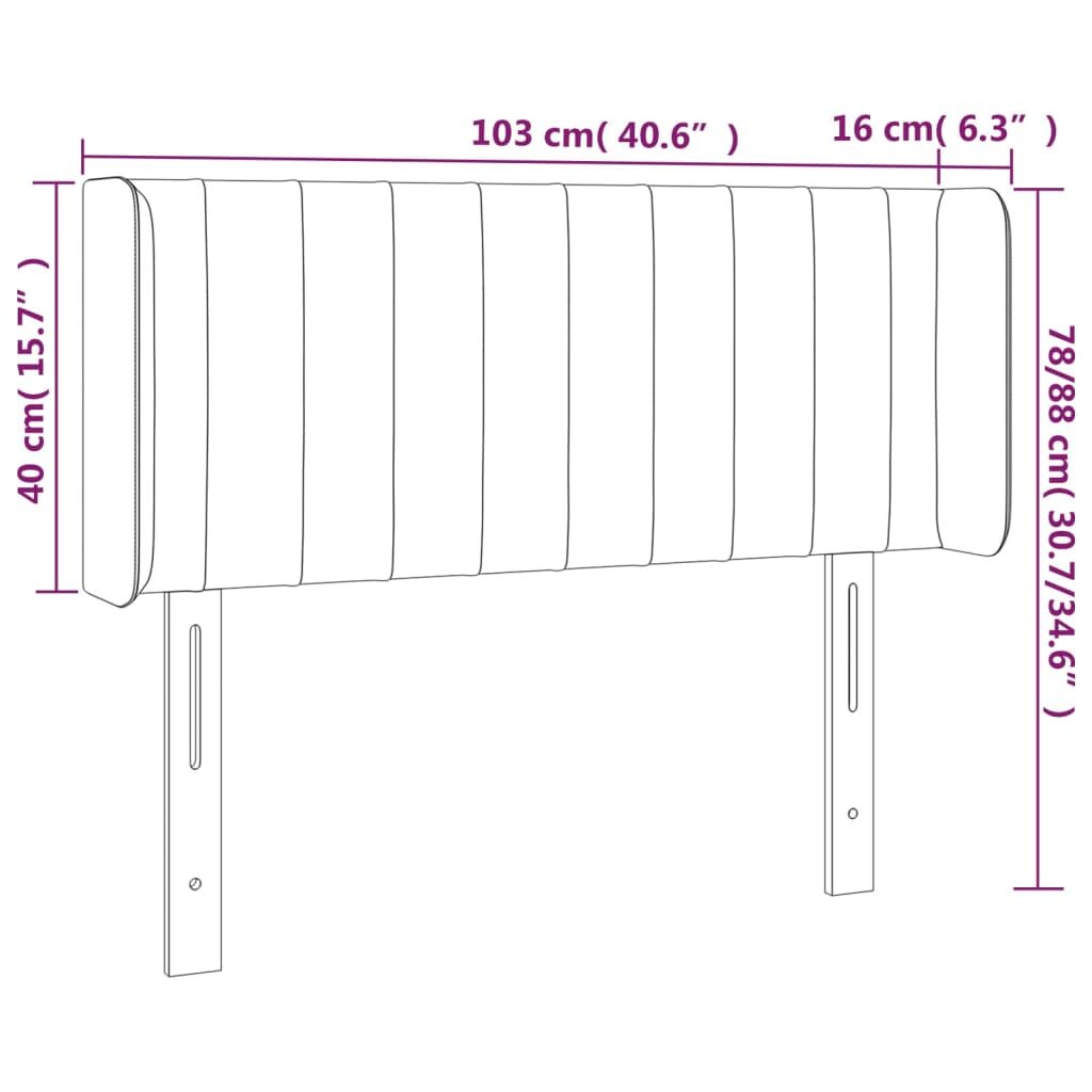 Κεφαλάρι με Πτερύγια Σκούρο Καφέ 103x16x78/88 εκ. Υφασμάτινο