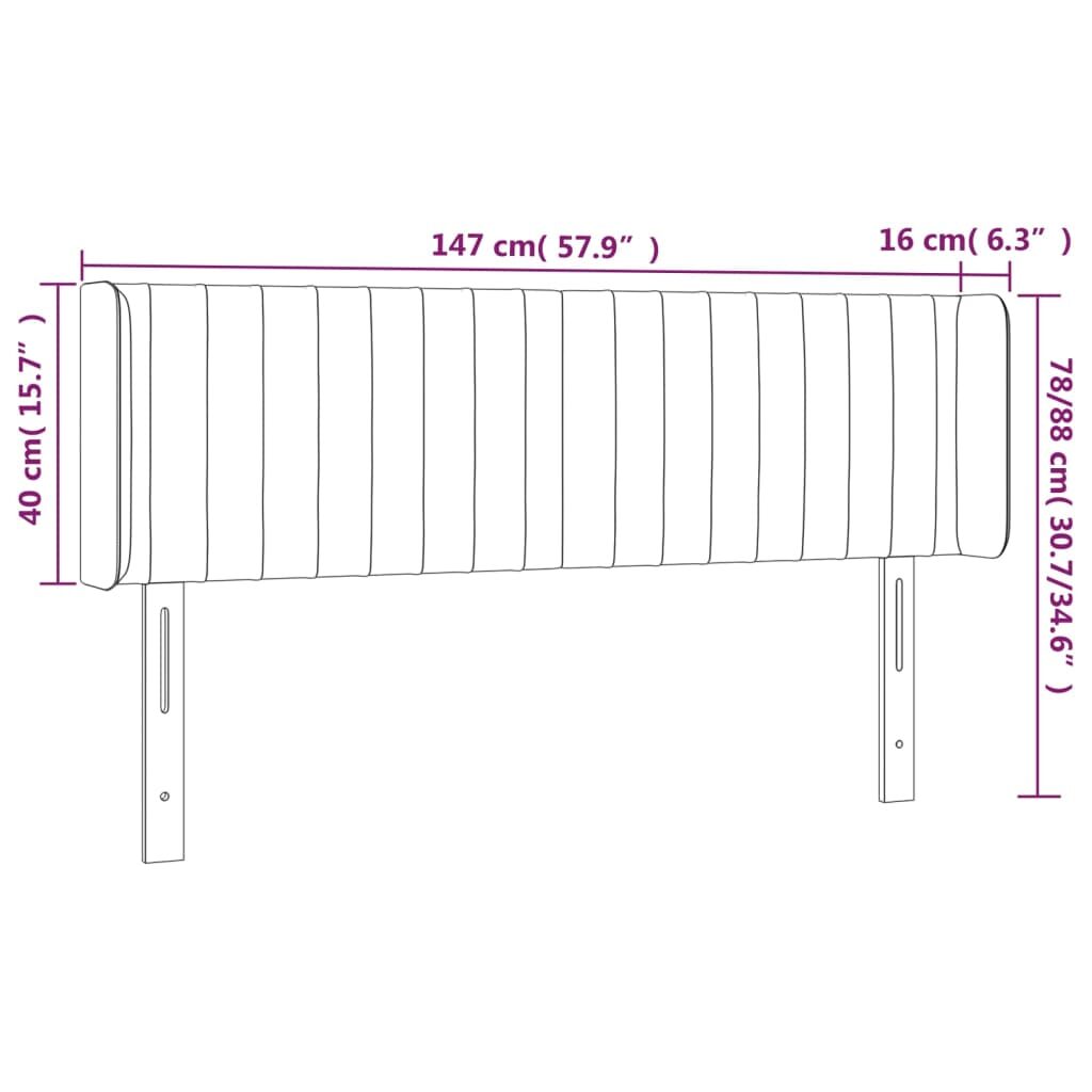 Κεφαλάρι με Πτερύγια Taupe 147x16x78/88 εκ. Υφασμάτινο