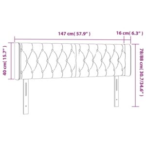 Κεφαλάρι με Πτερύγια Σκούρο Καφέ 147x16x78/88 εκ. Υφασμάτινο