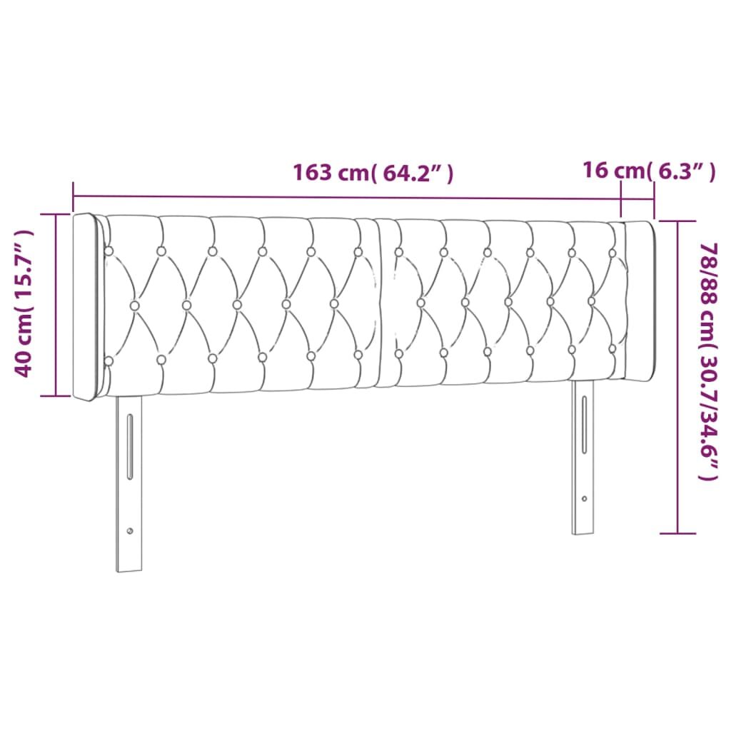 Κεφαλάρι με Πτερύγια Κρεμ 163x16x78/88 εκ. Υφασμάτινο