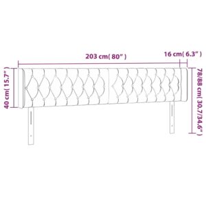 Κεφαλάρι με Πτερύγια Σκούρο Καφέ 203x16x78/88 εκ. Υφασμάτινο