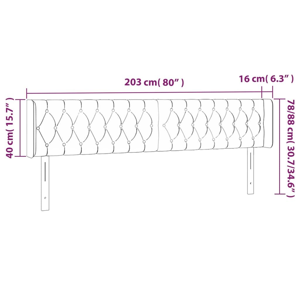 Κεφαλάρι με Πτερύγια Taupe 203x16x78/88 εκ. Υφασμάτινο