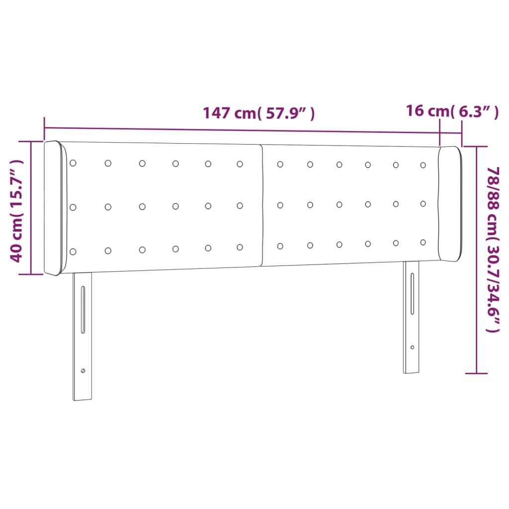 Κεφαλάρι με Πτερύγια Μπλε 147x16x78/88 εκ. Υφασμάτινο