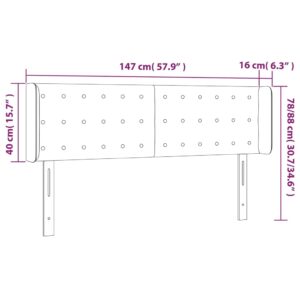 Κεφαλάρι με Πτερύγια Μπλε 147x16x78/88 εκ. Υφασμάτινο