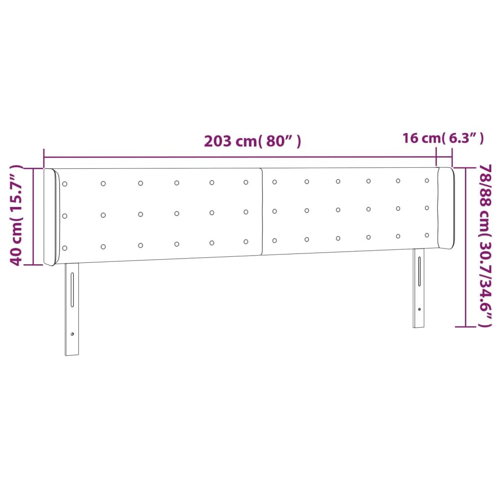 Κεφαλάρι με Πτερύγια Taupe 203x16x78/88 εκ. Υφασμάτινο