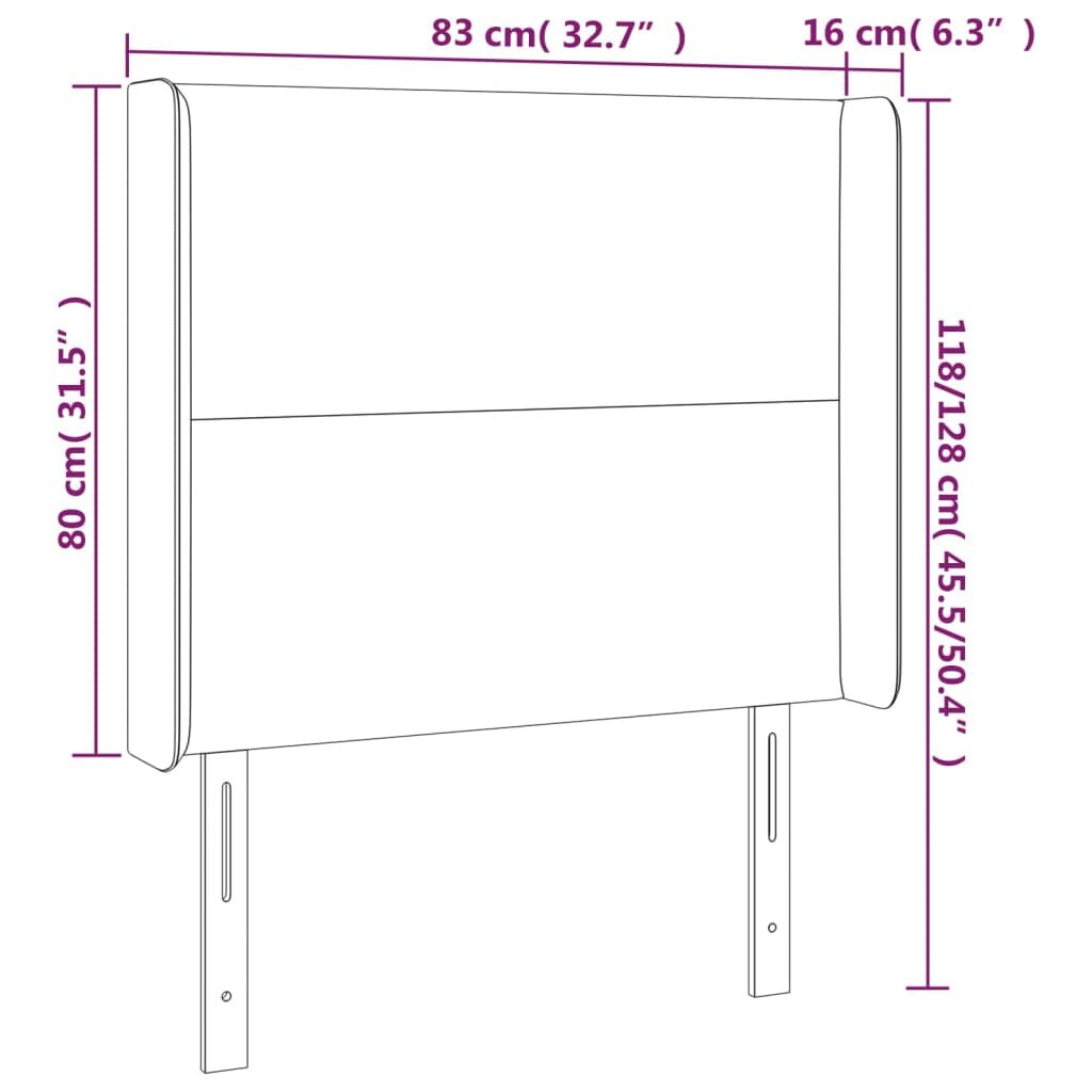 Κεφαλάρι με Πτερύγια Σκούρο Καφέ 83x16x118/128 εκ. Υφασμάτινο