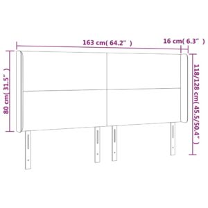 Κεφαλάρι με Πτερύγια Σκούρο Καφέ 163x16x118/128 εκ. Υφασμάτινο