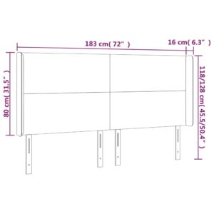 Κεφαλάρι με Πτερύγια Μαύρο 183x16x118/128 εκ. Υφασμάτινο