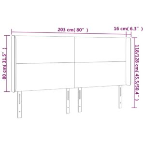 Κεφαλάρι με Πτερύγια Σκούρο Καφέ 203x16x118/128 εκ. Υφασμάτινο