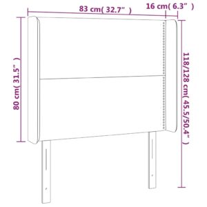 Κεφαλάρι με Πτερύγια Μαύρο 83x16x118/128 εκ. Υφασμάτινο