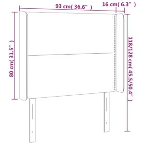 Κεφαλάρι με Πτερύγια Σκούρο Γκρι 93x16x118/128 εκ. Υφασμάτινο