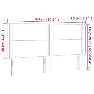 Κεφαλάρι με Πτερύγια Μαύρο 163x16x118/128 εκ. Υφασμάτινο