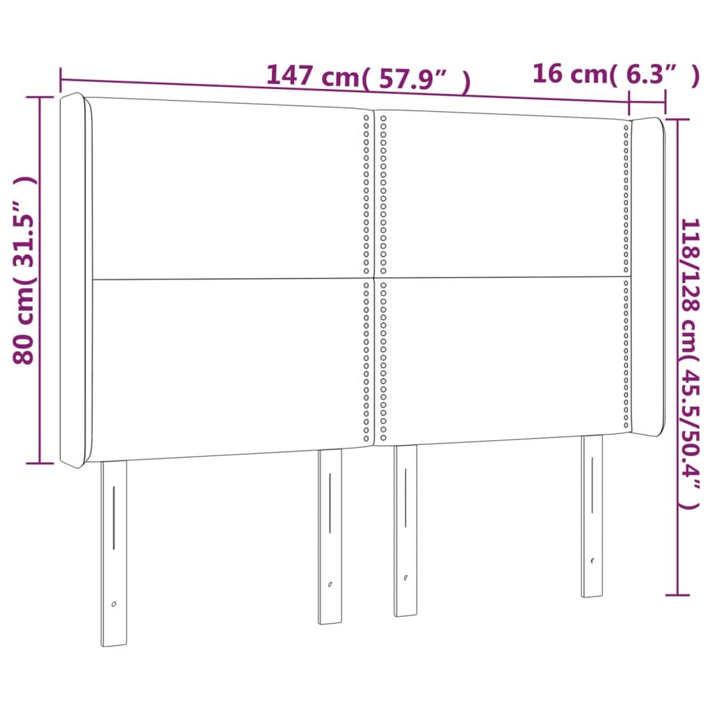 Κεφαλάρι με Πτερύγια Κρεμ 147x16x118/128 εκ. Συνθετικό Δέρμα