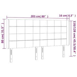 Κεφαλάρι με Πτερύγια Σκούρο Καφέ 203x16x118/128 εκ. Υφασμάτινο