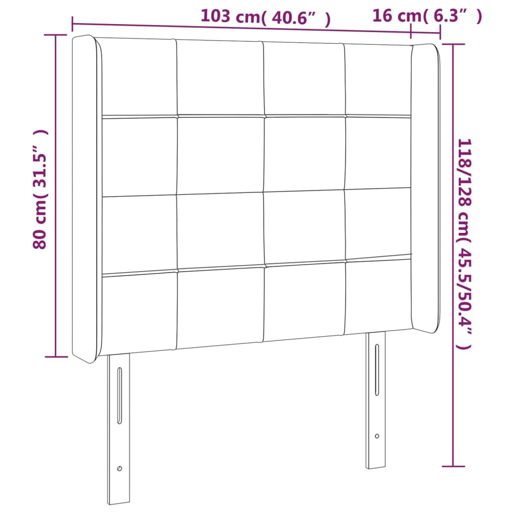 Κεφαλάρι με Πτερύγια Ροζ 103x16x118/128 εκ.Βελούδινο