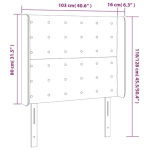 Κεφαλάρι με Πτερύγια Καφέ 103x16x118/128 εκ. Συνθετικό Δέρμα